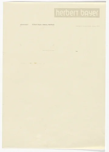 Herbert Bayer letterhead by Herbert Bayer, design, 1925