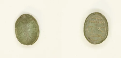 Scarab: Hieroglyphs (?) by Egyptian, other, -1985--1550