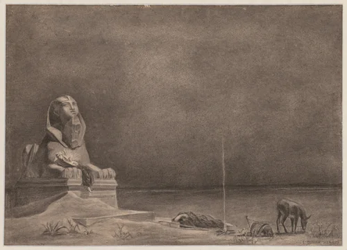 Rest on the Flight to Egypt by Luc-Olivier Merson, drawing, 1874-1884