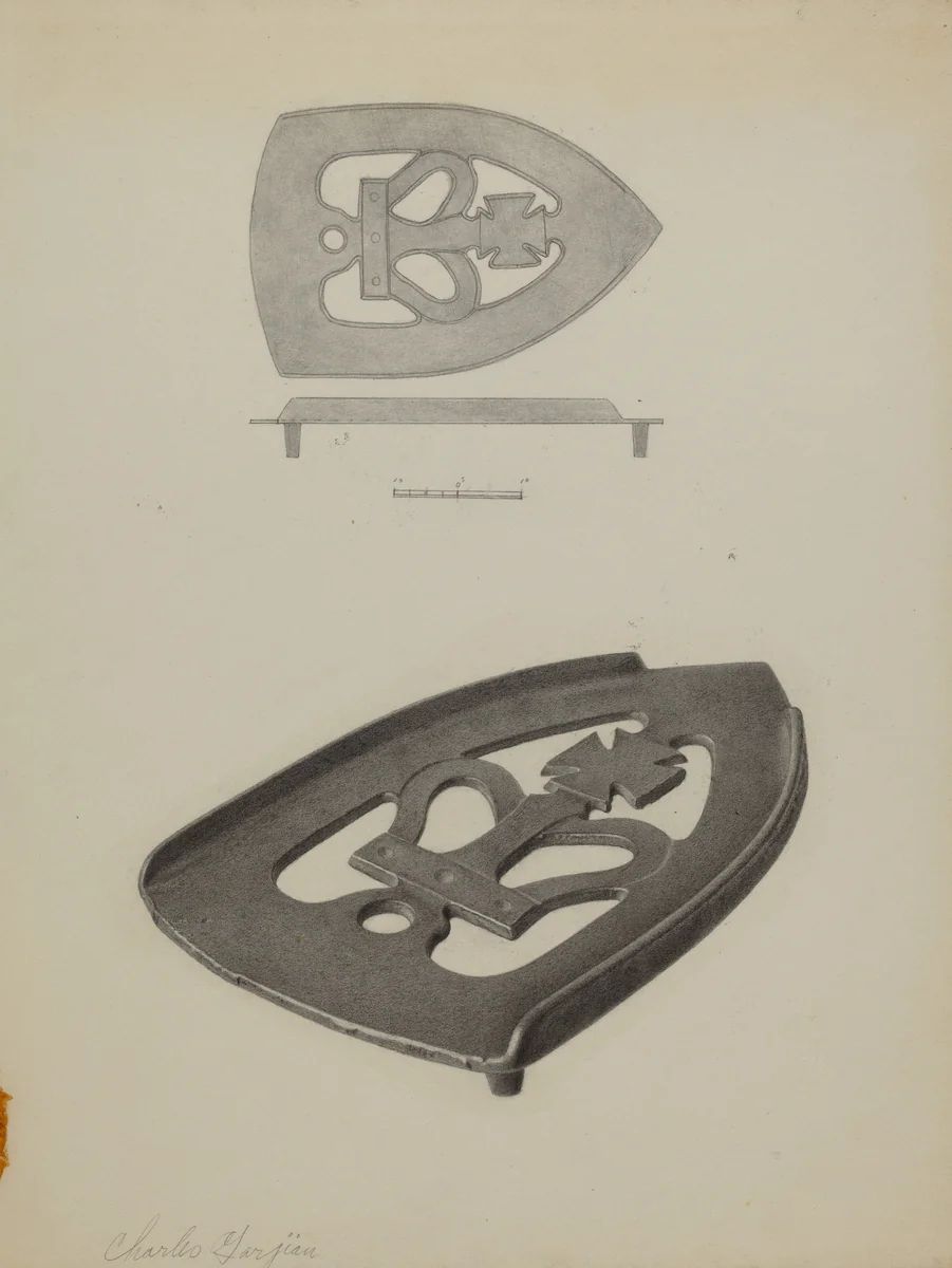 Flat Iron Holder by Charles Garjian, index of american design, 1938