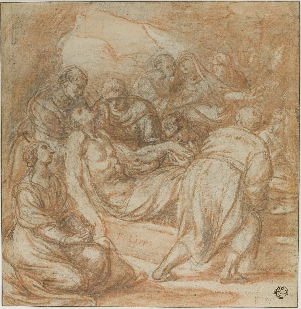 Entombment of Christ by Unknown Artist, drawing, 1580-1599