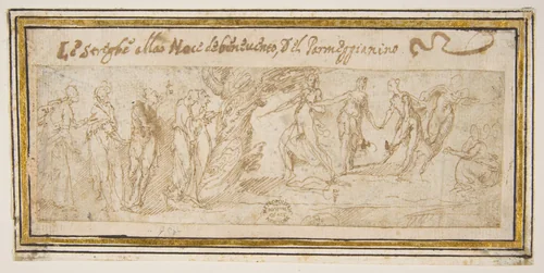 The Witches at the Walnut Tree of Benevento by Guglielmo della Porta, drawing, 1534-1577