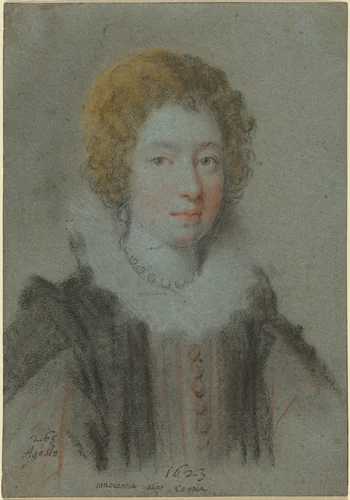 Portrait of a Lady by Ottavio Leoni, drawing, 1623