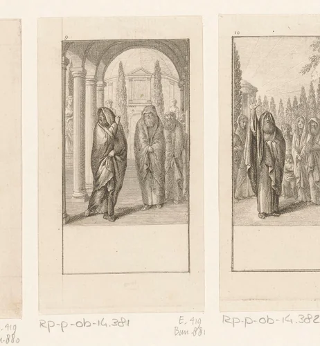 Gesprek tussen de brahmanen by Daniel Nikolaus Chodowiecki, print, 1782