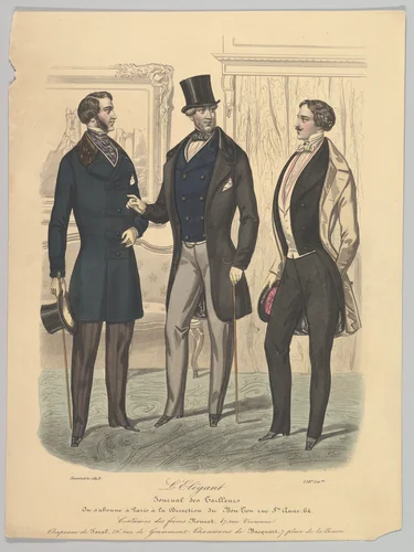 L'Elégant, from "Journal des Tailleurs" by anonymous, print, 1848