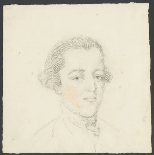 Gezicht van een onbekende man by Jean Bernard, drawing, 1775-1833