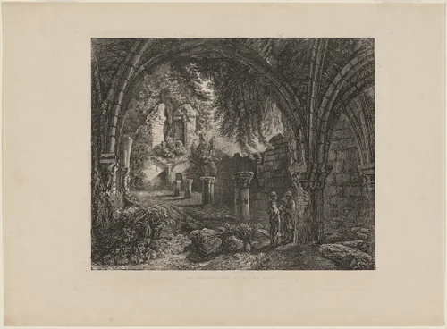 The Chapterhouse, Fountains Abbey by George Cuitt, print, 1822