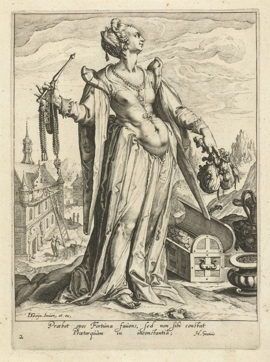 Rijkdom by Zacharias Dolendo, print, 1596-1597