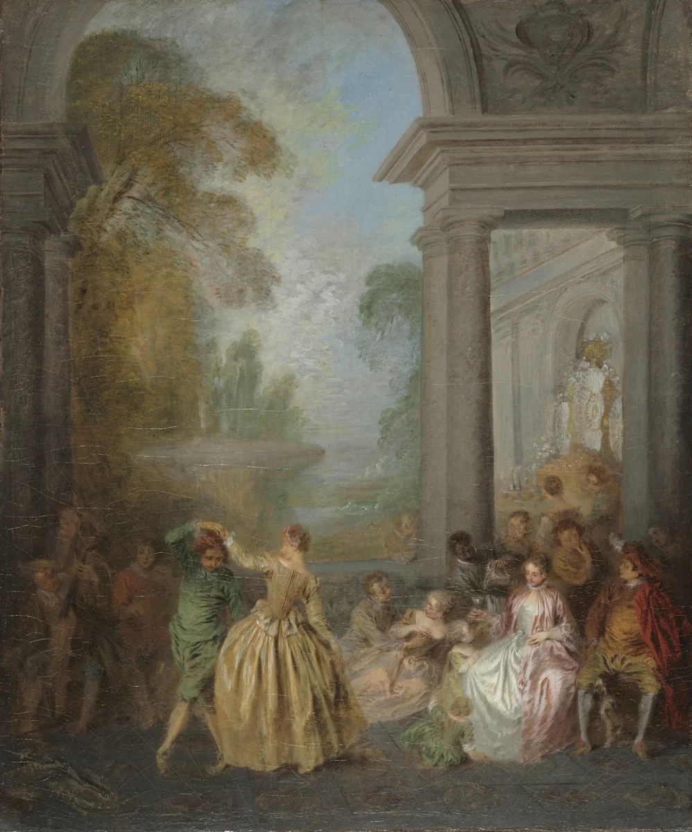Dancers in a Pavilion by Jean-Baptiste Pater, painting, 1720-1729