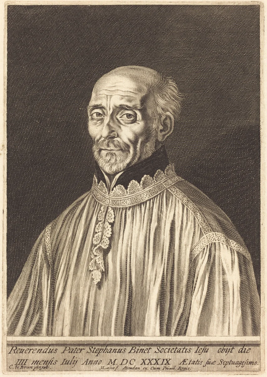 Etienne Binet by Michel Lasne; Charles Le Brun, print, 1590-1667