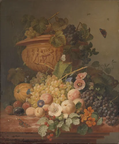 Still Life with Flowers and Fruit by Eelke Jelles Eelkema, painting, 1824