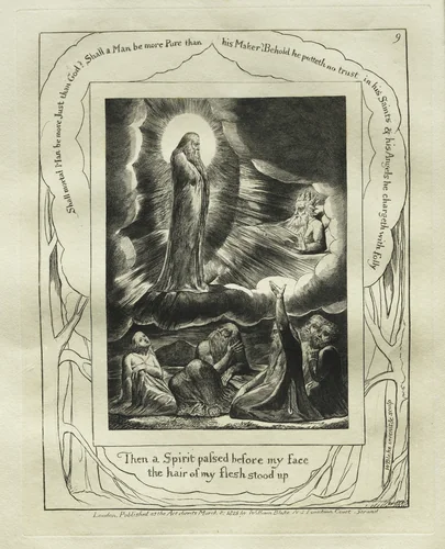 The Book of Job: Pl. 9, Then a Spirit passed before my face / the hair of my flesh stood up by William Blake, print, 1825