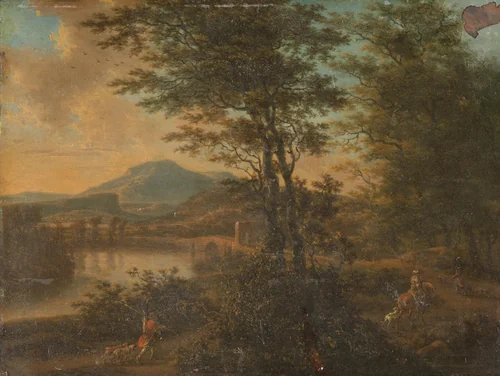 Italian Landscape at Sunset by Willem de Heusch, painting, 1660-1692