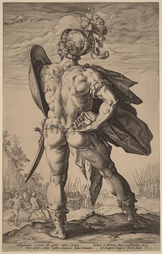 Marcus Valerius Corvus by Hendrick Goltzius, print, 1586