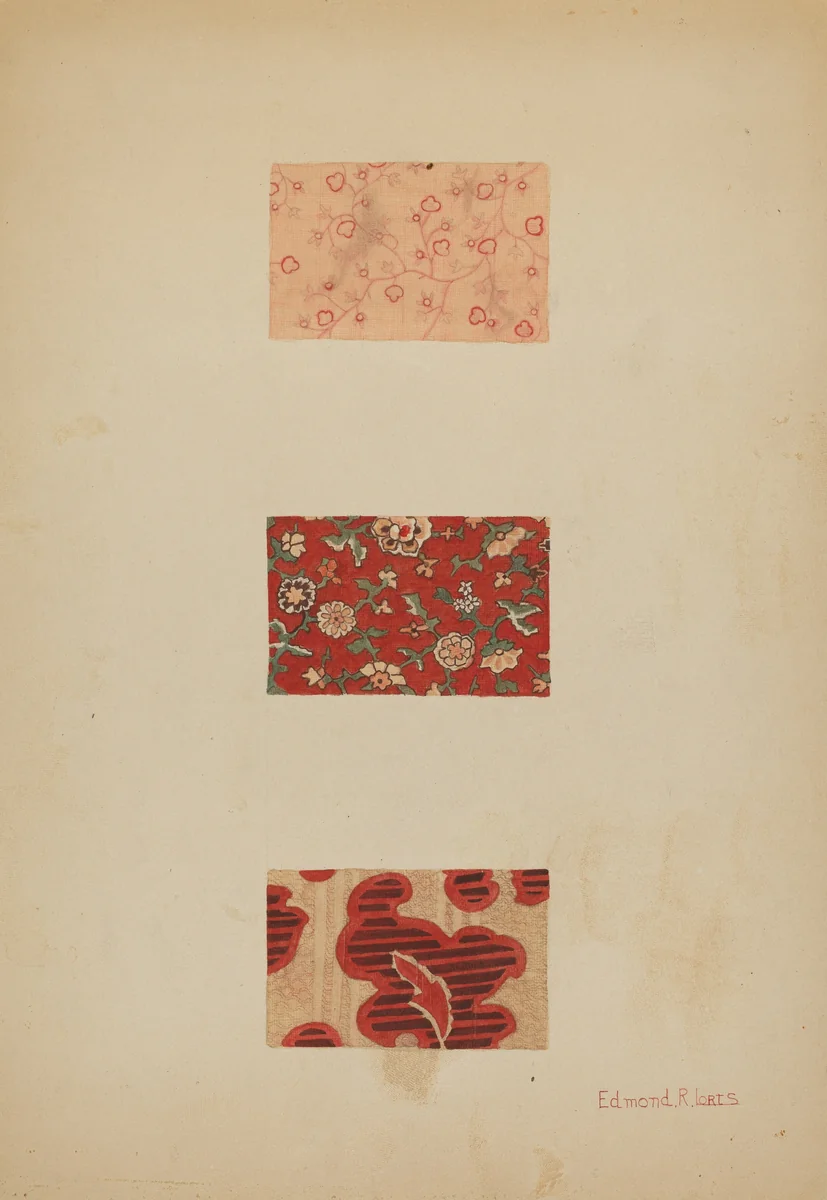 Textile Samples by Edmond Lorts, index of american design, 1938