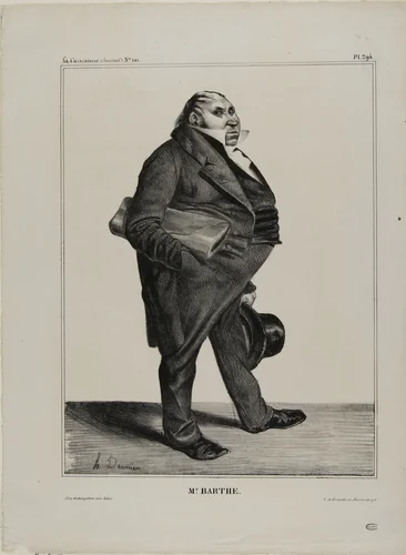 Mr. Barthe, plate 294 from Célébrités de la Caricature by Honoré-Victorin Daumier, print, 1833