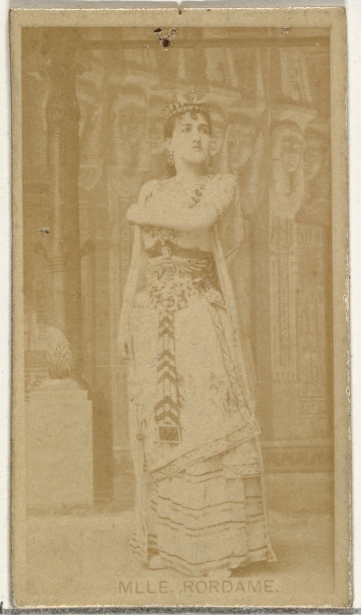 Mlle. Rordame, from the Actors and Actresses series (N145-8) issued by Duke Sons & Co. to promote Duke Cigarettes by W. Duke, Sons & Co., photograph, 1890-1895