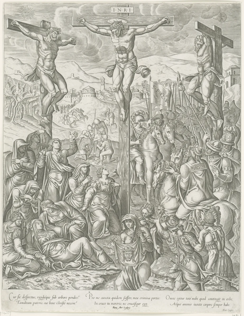 Kruisiging van Christus by Unknown, print, 1549-1580