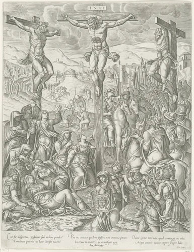 Kruisiging van Christus by Unknown, print, 1549-1580