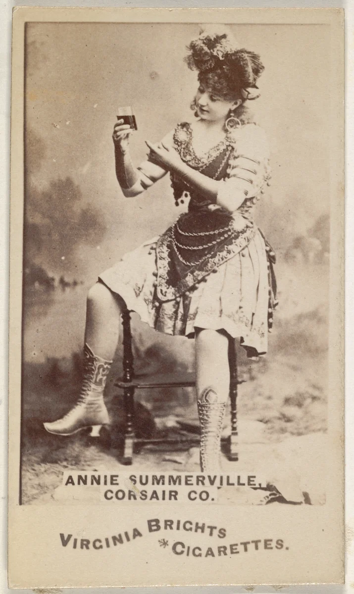 Annie Summerville, Corsair Co., from the Actors and Actresses series (N45, Type 6) for Virginia Brights Cigarettes by Allen & Ginter, photograph, 1885-1891
