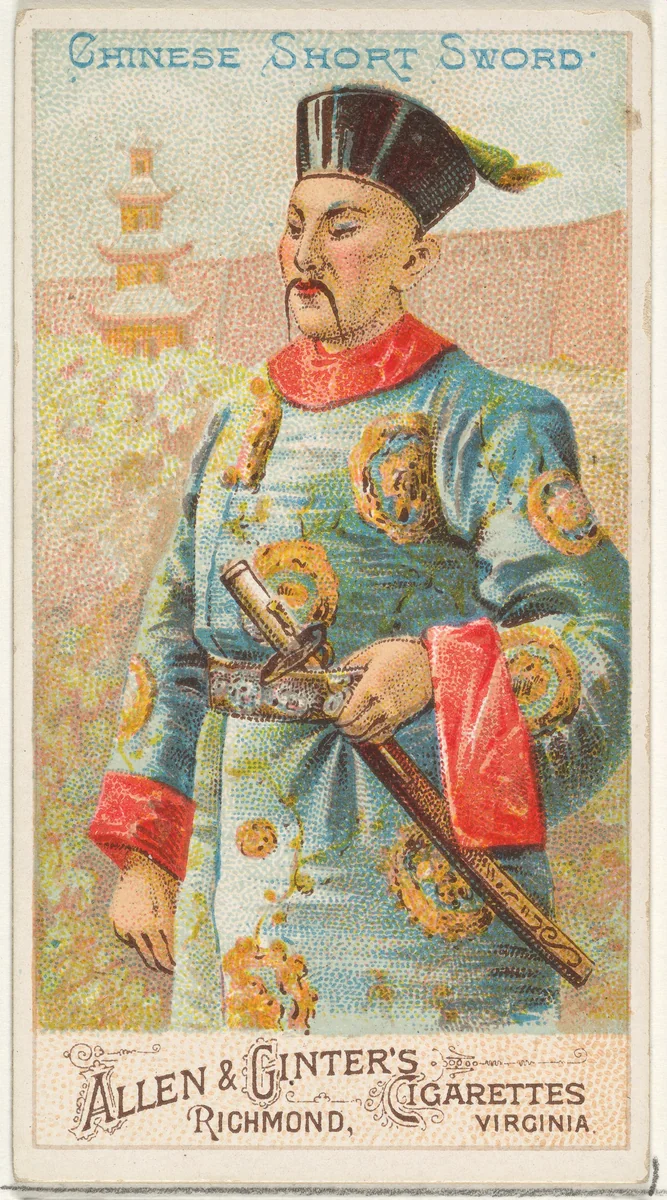 Chinese Short Sword, from the Arms of All Nations series (N3) for Allen & Ginter Cigarettes Brands by Allen & Ginter, print, 1887
