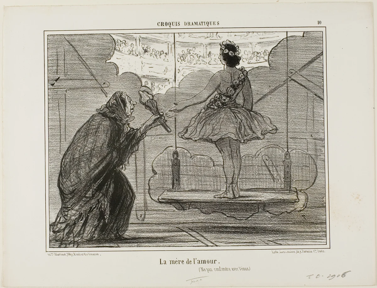 The mother of Eros (not to be confounded with Venus), plate 10 from Croquis Dramatiques by Honoré-Victorin Daumier, print, 1857