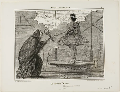 The mother of Eros (not to be confounded with Venus), plate 10 from Croquis Dramatiques by Honoré-Victorin Daumier, print, 1857