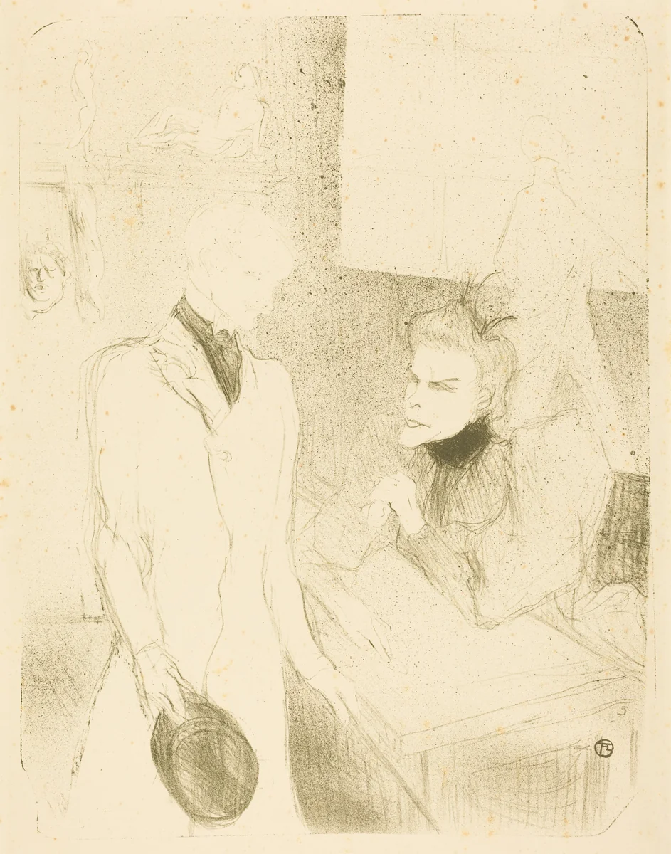 Brandes and Le Bargy in "Cabotins" (Brandès et Les Bargy dans "Cabotins") by Henri de Toulouse-Lautrec, print, 1894