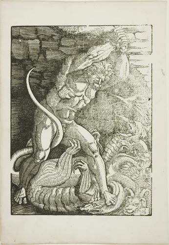 Hercules Killing the Lernean Hydra, from Scenes from the Life of Hercules by Gabriel Salmon, print, 1523-1533
