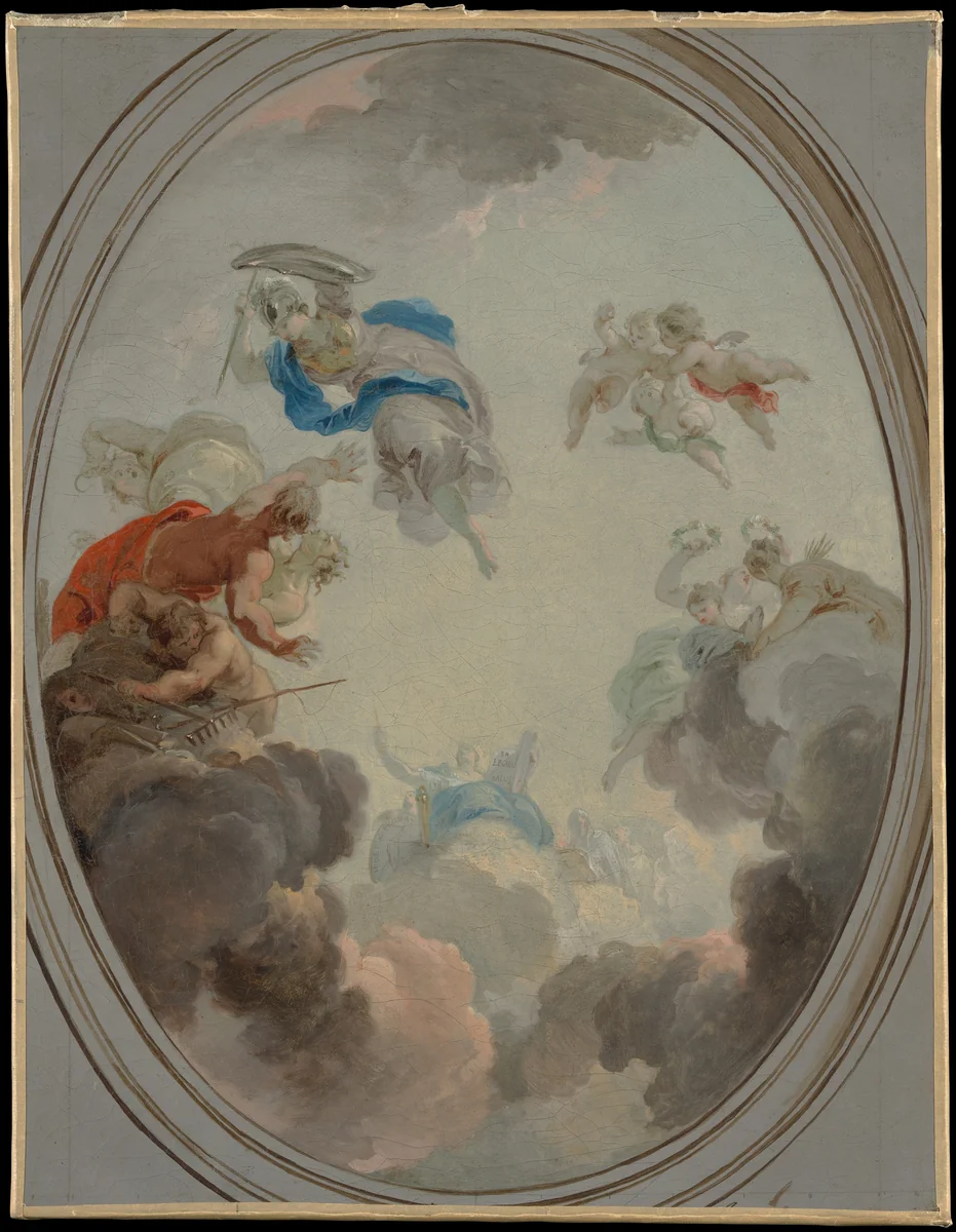 Allegory of Government: Wisdom Defeating Discord by Jacob de Wit, painting, 1715-1754
