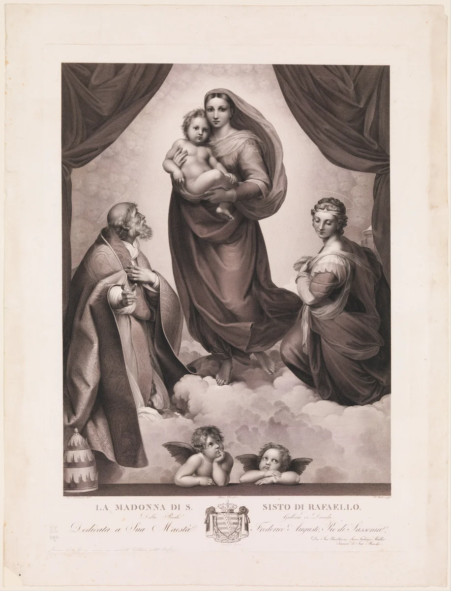 The Sistine Madonna by Johann Friedrich Wilhelm Müller, print, 1795-1816