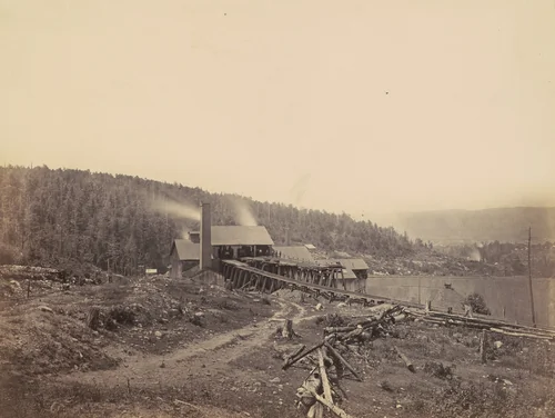 Racket Brook Breaker, Del. & Hudson Canal Co. by Thomas H. Johnson, photograph, 1858-1868