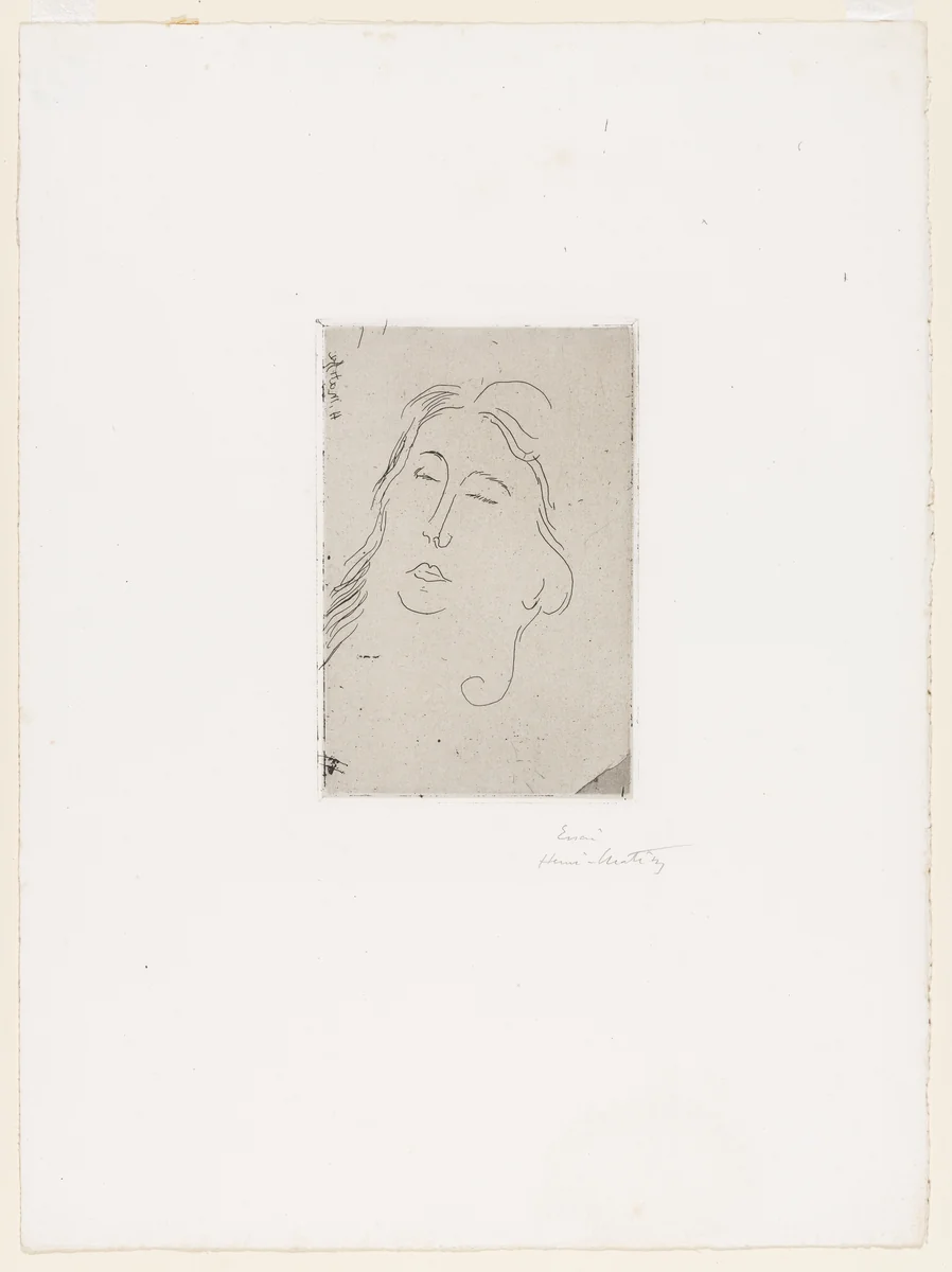 Marguerite, with closed eyes (Marguerite, les yeux fermés) by Henri Matisse, print, 1918