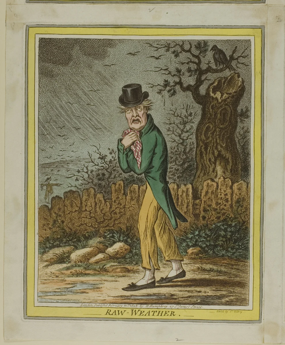 Raw Weather by James Gillray, print, 1808