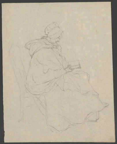 Lezende vrouw by anonymous, drawing, 1800-1899