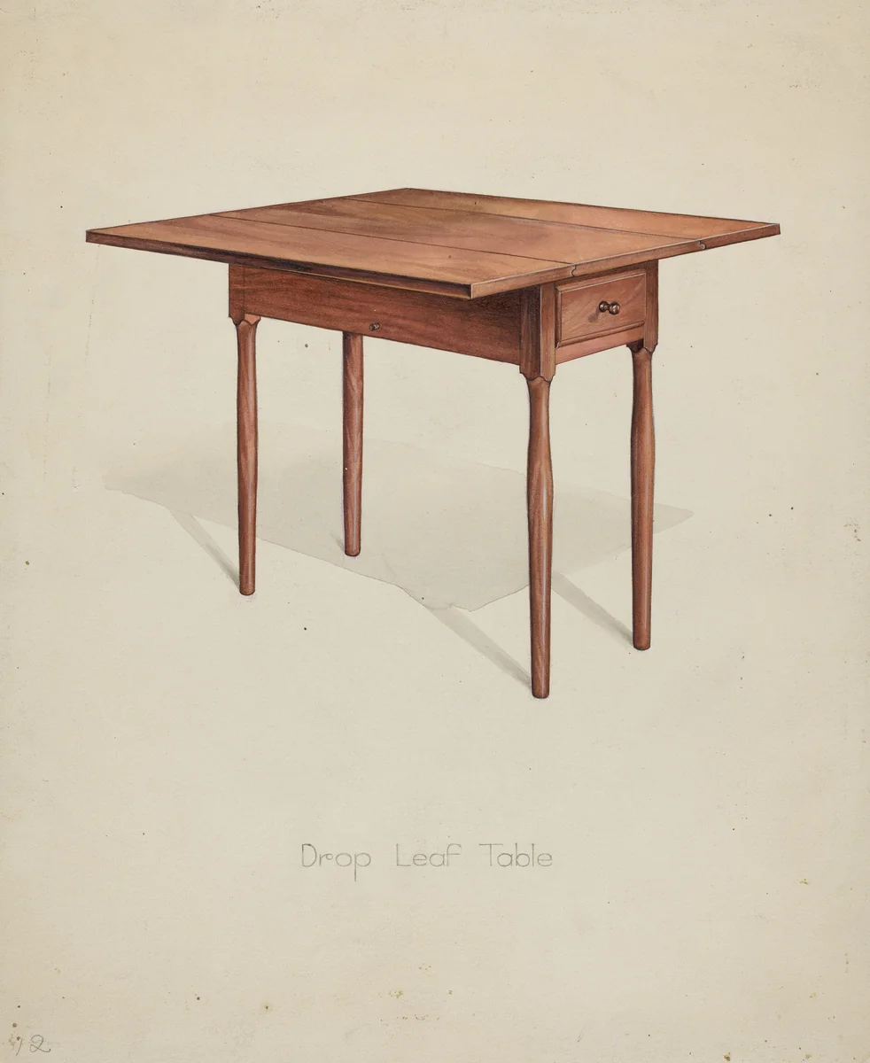 Shaker Drop-leaf Table by Irving I. Smith, index of american design, 1935-1942
