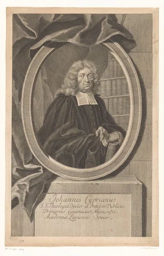 Portret van Johannes Cyprianus by Martin Bernigeroth, print, 1700-1733
