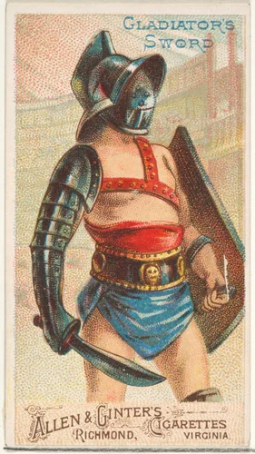 Gladiator's Sword, from the Arms of All Nations series (N3) for Allen & Ginter Cigarettes Brands by Allen & Ginter, print, 1887