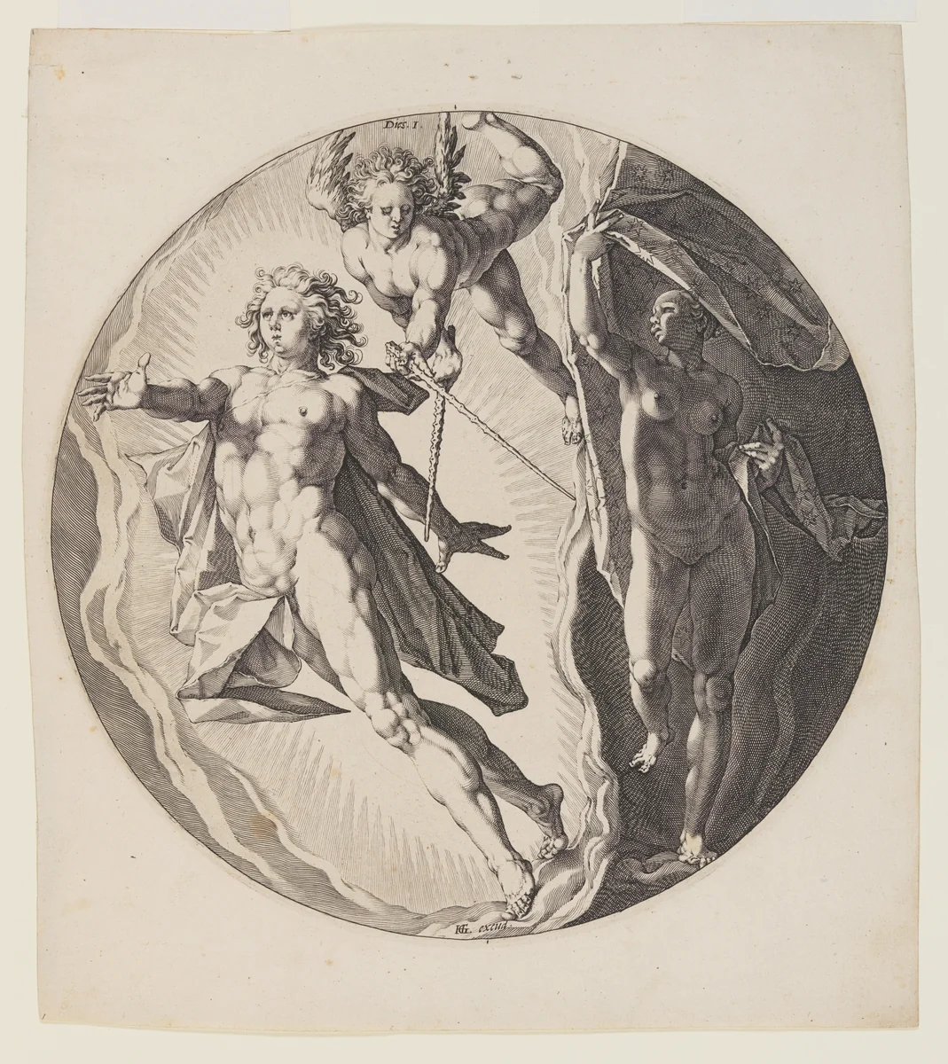 The First Day, plate 2, from Creation of the World by Jan Harmensz. Muller, print, 1590