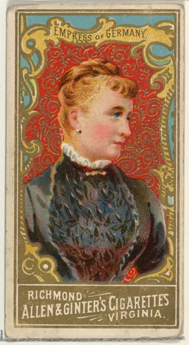 Empress of Germany, from World's Sovereigns series (N34) for Allen & Ginter Cigarettes by Allen & Ginter, print, 1889