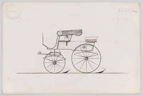 Design for Stanhope Phaeton, no. 3078a by Brewster & Co., drawing, 1874