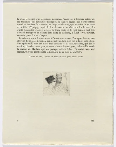 Frédéric Mistral: Mémoires et Recits by Frédéric Mistral: bust of a man and a woman (page 185) by Auguste Brouet, other, 1937