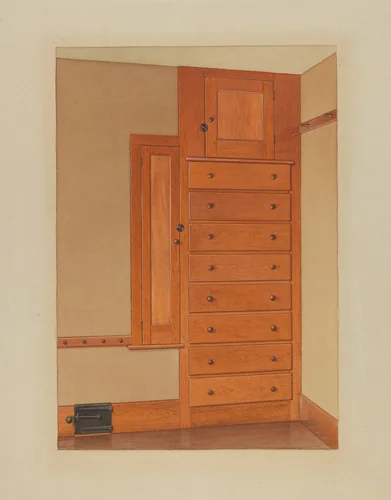 Shaker Built-In Cupboard by American 20th Century, index of american design, 1935-1942