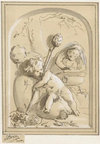 Herfst en winter by Jacob de Wit, drawing, 1705-1754