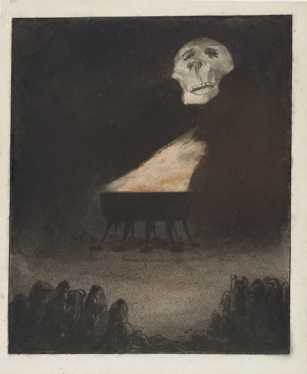Untitled (The Eternal Flame) (Die ewige Flamme) by Alfred Kubin, drawing, 1900