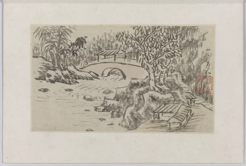 Landschap by Cheng Men, painting, 1850-1900