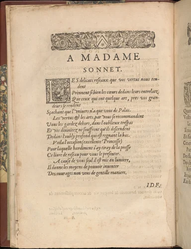 Les Secondes Oeuvres, et Subtiles Inventions De Lingerie du Seigneur Federic de Vinciolo Venitien, page 3 (verso) by Federico de Vinciolo, book, 1603
