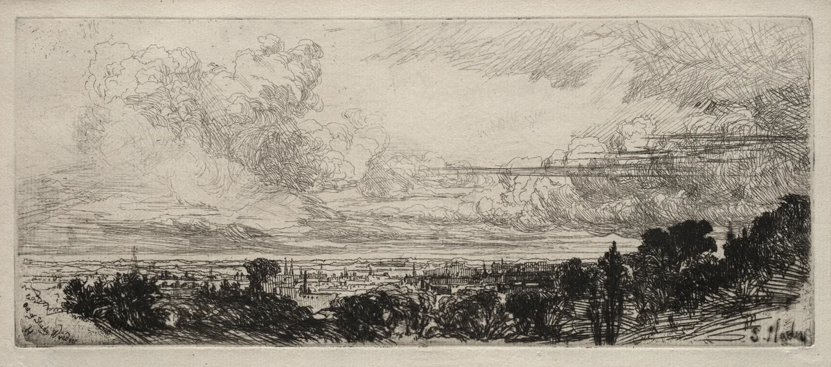 Out of Study Window by Francis Seymour-Haden, print