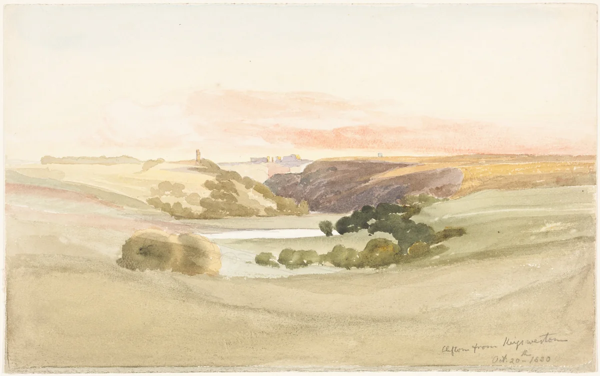 Clifton from Kingsweston by James Bulwer, drawing, 1830