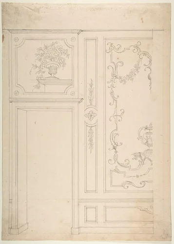 Wall Design by Leonardo Marini, drawing, 1700-1800